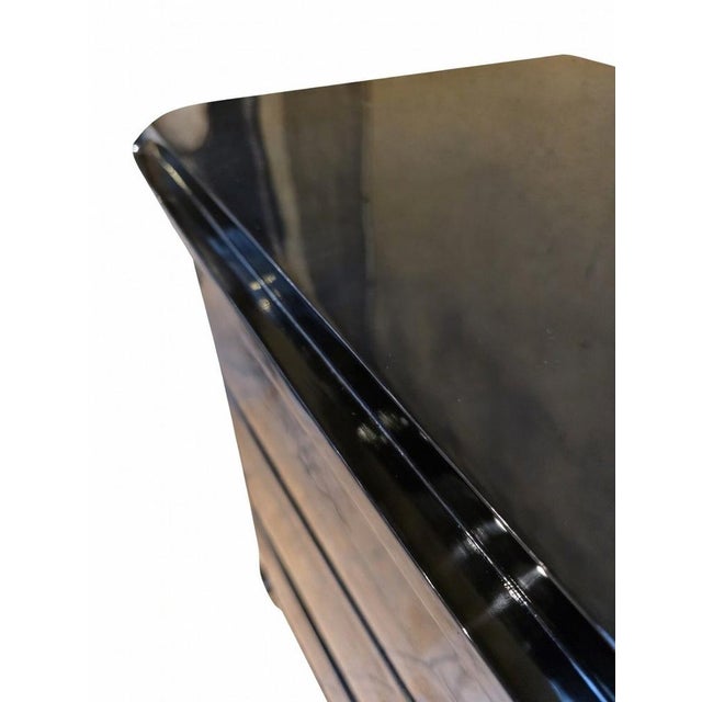 Biedermeier Chest of Drawers in Polished Blackened Wood For Sale - Image 4 of 12