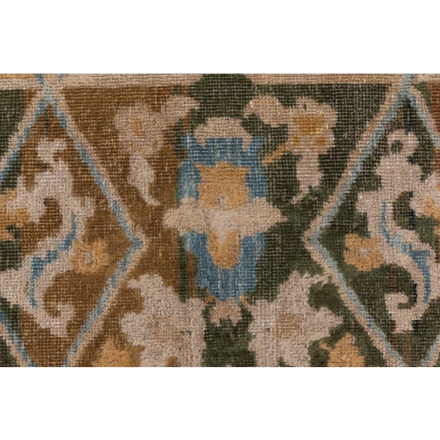 Authentic Indian Animal Design, Orange, Handmade Wool Carpet For Sale In New York - Image 6 of 11