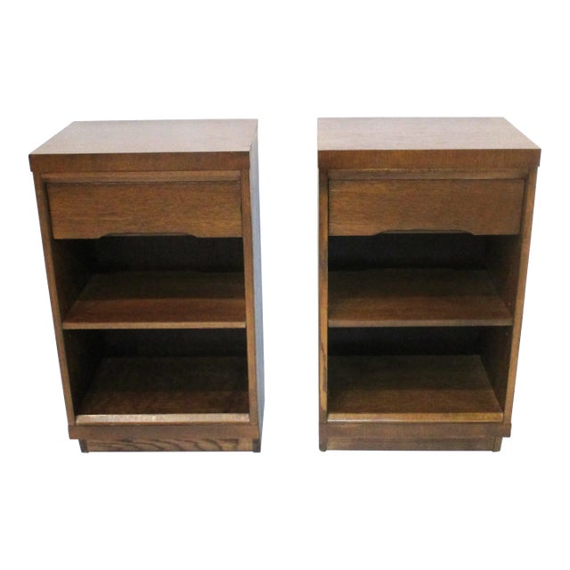 Mid Century Oak Nightstands Chairish