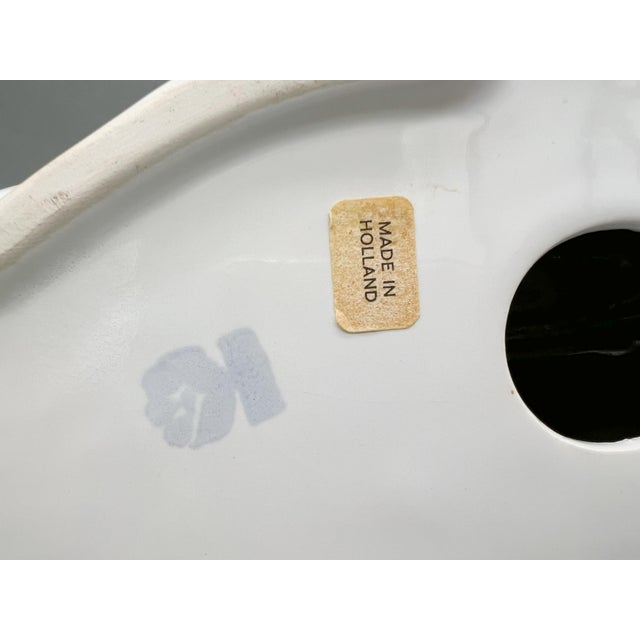 Vintage Dutch Glossy White Ceramic Cat Sculpture — Reclining Feline — Scandinavian Modern / Cottagecore For Sale - Image 9 of 10