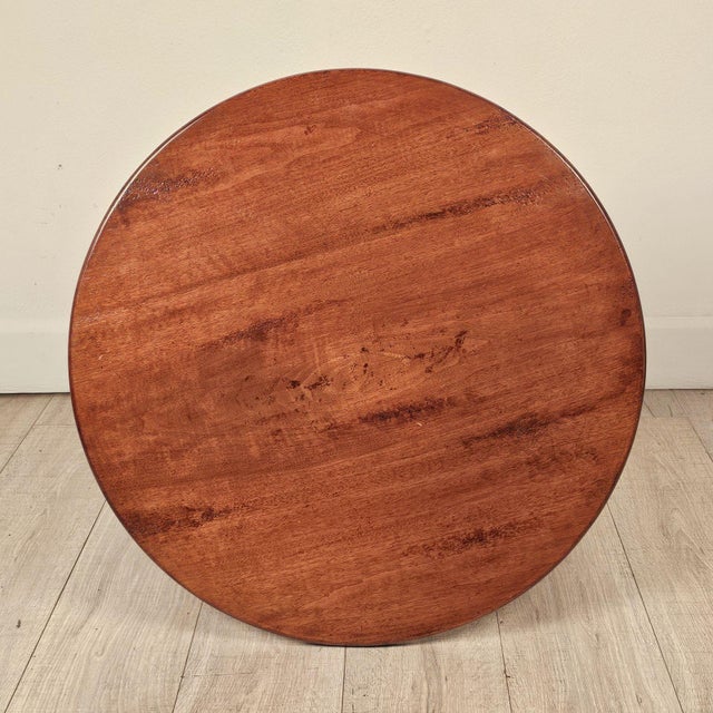 Bespoke Cherry Vintage Round Table in Italian Style For Sale - Image 4 of 5