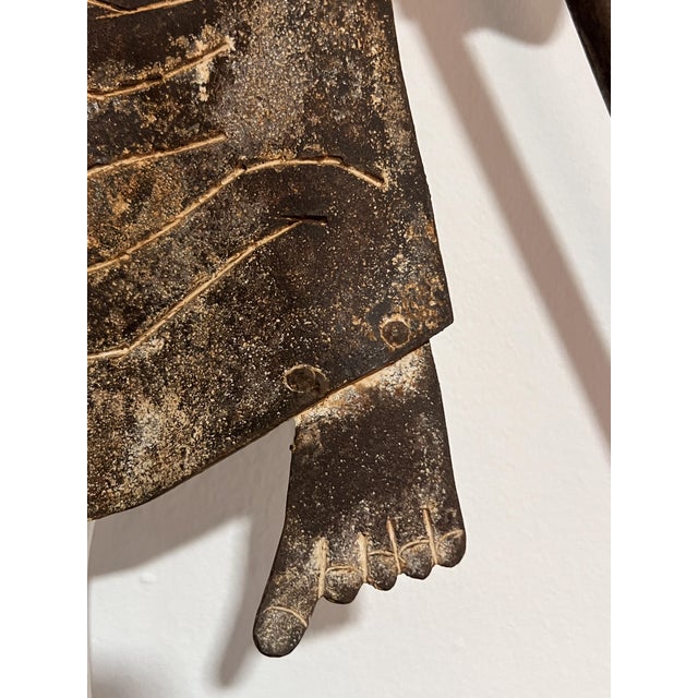 Brown Antique Wall Light in Wrought Iron, USA For Sale - Image 8 of 9