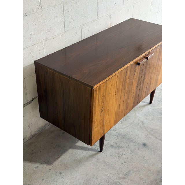 Mid-Century Modern Danish Rosewood Sideboard Credenza Storage Unit With Hinged Doors Denmark 1960s For Sale - Image 3 of 10