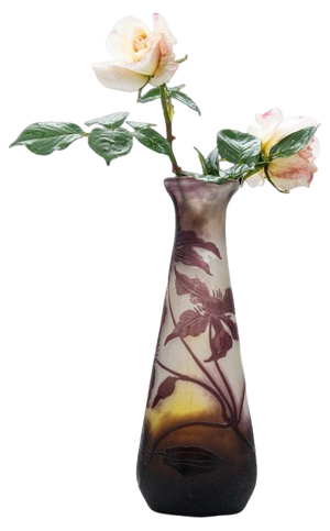 Large Acid Etched Overlay Lily Vase from Gallé, 1905