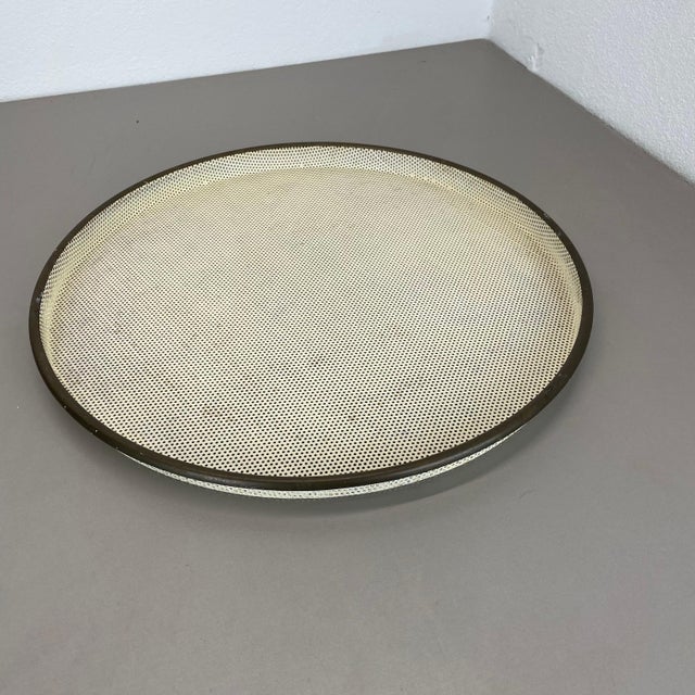 Large Vintage Metal Brass Tray in the style of Mathieu Matégot, 1950s For Sale - Image 6 of 18