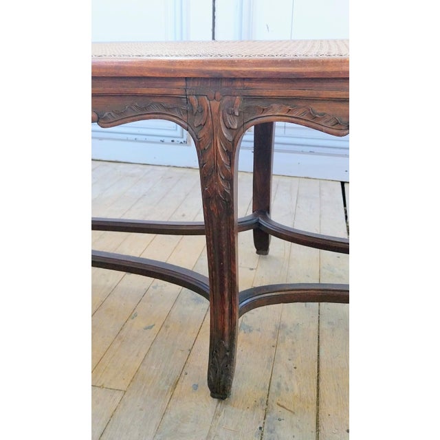 Louis XV Style Bench with Cross-Braced Design, 1890s For Sale - Image 5 of 17