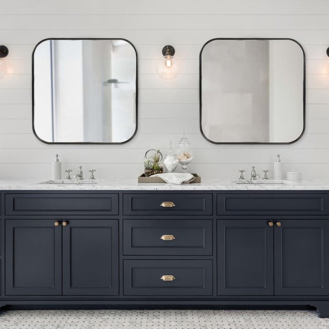 Industrial Copenhagen Square Black Mirror For Sale - Image 3 of 9