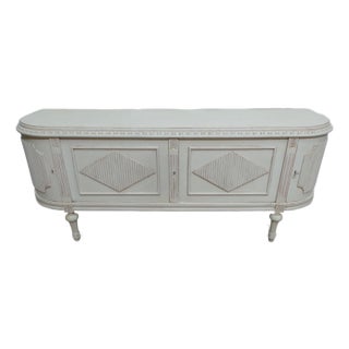 Swedish Gustavian Style Unique 4 Door Sideboard For Sale