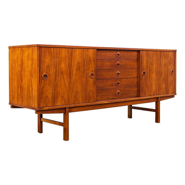 Restored 1960s Scandinavian Teak "Ulvö" Credenza by Dux For Sale