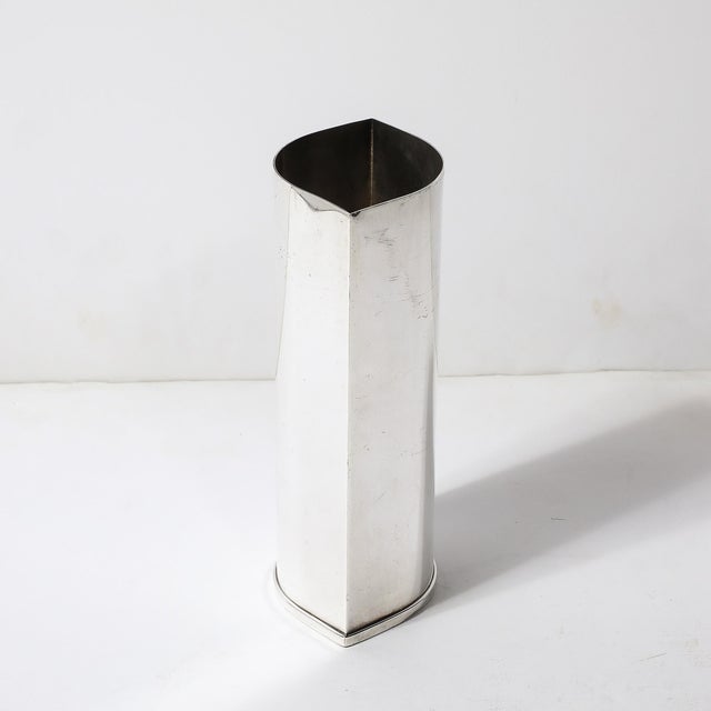 Mid-Century Modernist Silver Plate Ovoid Form Botanical Vase Signed St. James For Sale - Image 10 of 11