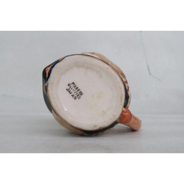 Orange Occupied Japan Porcelain Small Character Toby Mug For Sale - Image 8 of 12