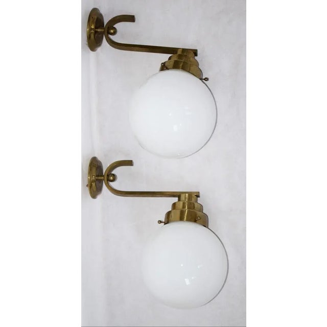 1920s Large Art Deco Bauhaus Wall Lamps, 1920s, Set of 2 For Sale - Image 5 of 7