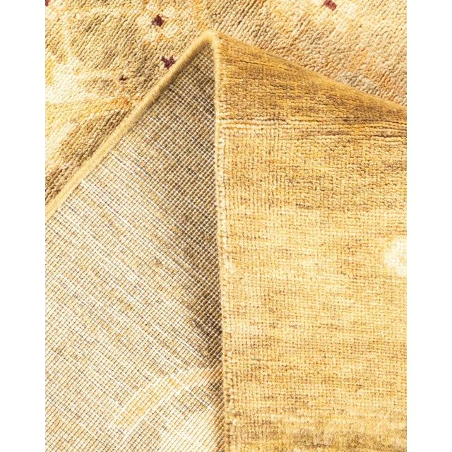 Eclectic Hand-Knotted Area Rug - Green, 4' 1" x 6' 2" For Sale In New York - Image 6 of 8