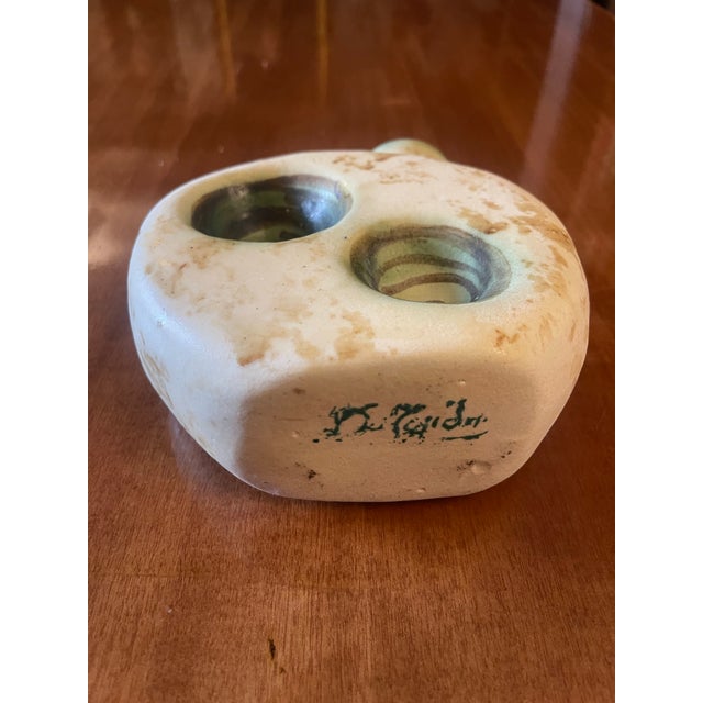 Beige Space Age Openwork Ceramic Vase by Nikos Dazelidis, Athens, 1960s For Sale - Image 8 of 12