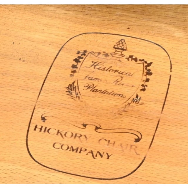 Brown Late 20th Century Share Pair of Hickory Chair Historical James River Plantations Pembroke Tables Inlay For Sale - Image 8 of 8