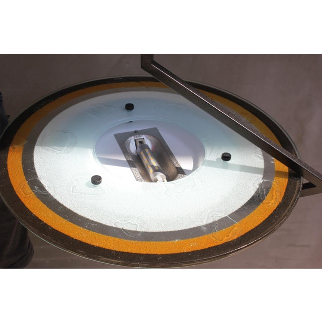 Italian Suspension Lamp in Wrought Iron and Colored Glass by Daniela Puppa, 1970s For Sale - Image 16 of 17