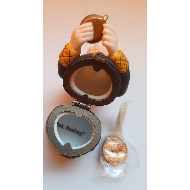 Late 20th Century Christmas Department 56 Bah Humbug Scrooge Trinket Box & Hidden Charm For Sale - Image 5 of 5