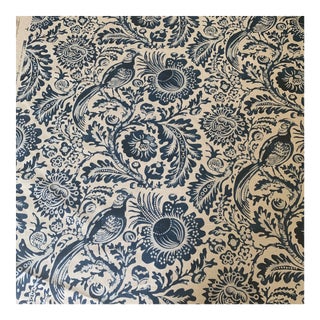 Clarence House Delft Handprint Linen Fabric- 6 Yards For Sale