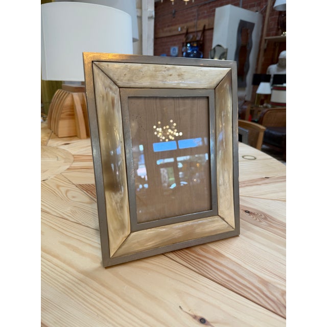 Vintage Horn and Metal Picture Frame For Sale - Image 4 of 6
