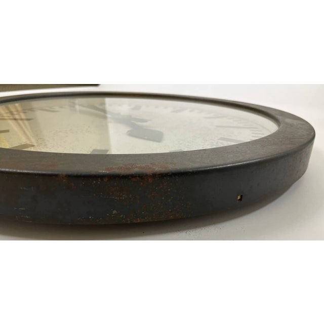 Antique White Vintage 1950s Oversized Siemens Metal Station Clock For Sale - Image 8 of 12