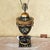 Black Wildwood Hand Painted Toleware Urn Table Lamp, Rocky Mount Nc, Floral Black & Gold For Sale - Image 8 of 18