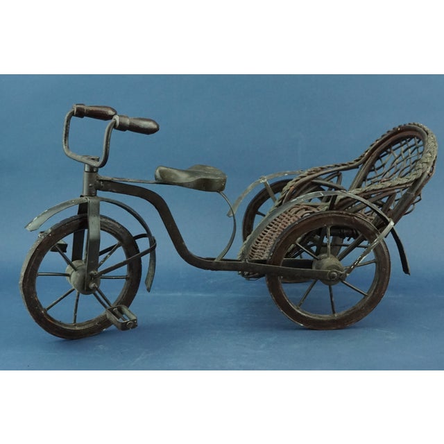 Large 19th Century Handmade Iron and Wicker Sidecar For Sale - Image 4 of 18