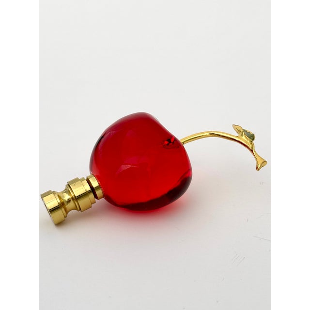 2020s Cherry Lamp Finial on Brass Hardware For Sale - Image 5 of 6