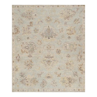Pasargad Home Oushak L. Blue Wool Area Rug, 8' 3'' X 9'10'' For Sale