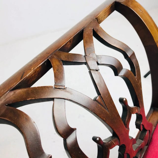 Chippendale 18th Century Carved Mahogany Chippendale Window Seats / Benches - A Pair For Sale - Image 3 of 12