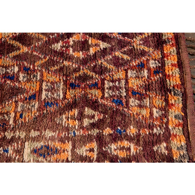 Textile Mid-20th Vintage Purple Geometric Moroccan Rug For Sale - Image 7 of 13
