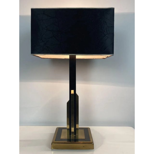 Vintage Gold and Brass Black Table Lamp, 1970s For Sale - Image 11 of 17