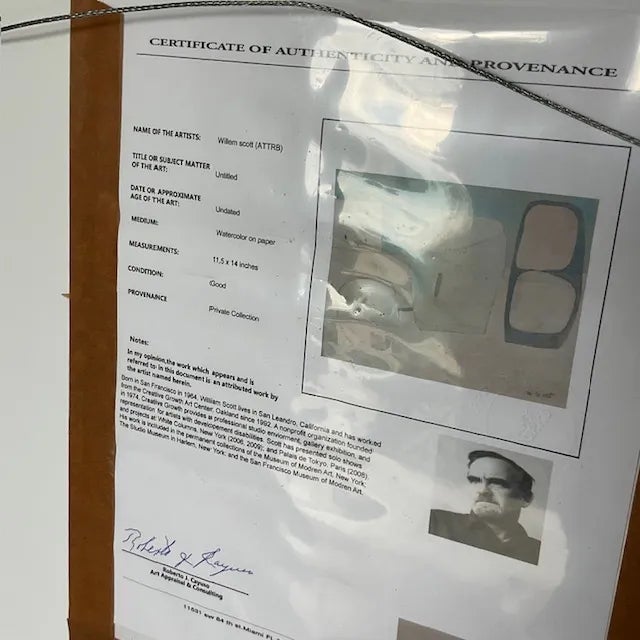 Vintage Abstract Pastel Watercolor Painting, Signed For Sale - Image 9 of 10