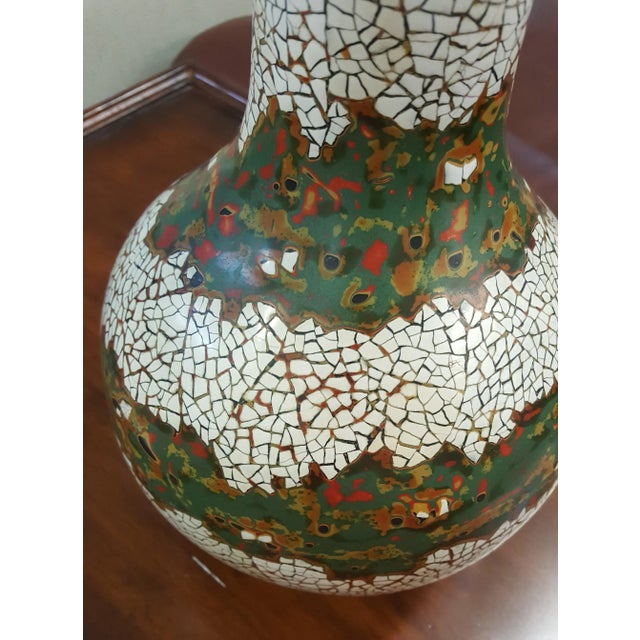 Folk Art Folk Art Maitland Smith Egg Shell Design Vase For Sale - Image 3 of 8