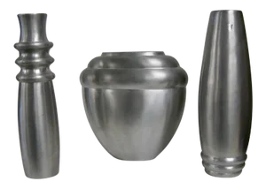 2003 Kilbarry Ireland Marquis by Waterford Pewter Vases - Set of 3