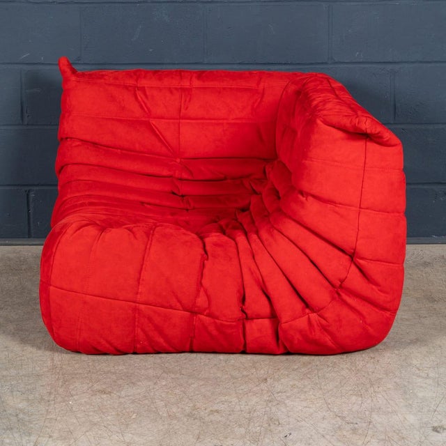 Ligne Roset Red Togo Corner Sofa by Michel Ducaroy for Ligne Roset, France, 1973 For Sale - Image 4 of 18