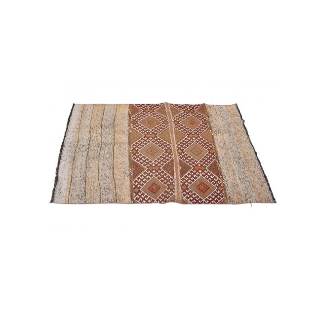 1960s Vintage Turkish Decorative Small Kilim - 3`9″ X 5`0″ For Sale - Image 5 of 6