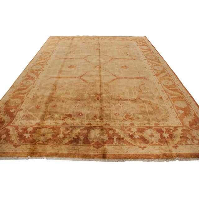 New Gold Wash Indian Oushak Design Rug - 9'11" X 13'7" For Sale - Image 4 of 11