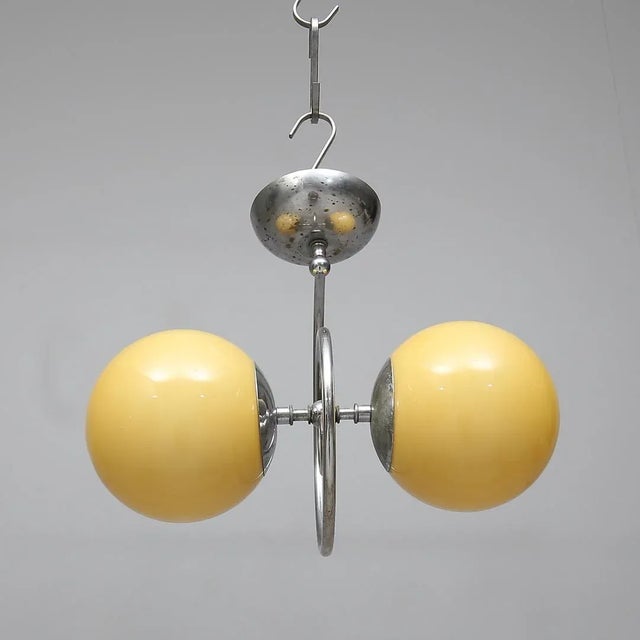 1930s Art Deco Streamline Chandelier, 1930s For Sale - Image 5 of 6