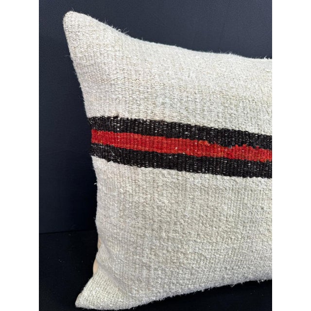 Turkish Hemp Pillow Cushion Natural Beige Black Cushion Cover 20x20 #30597 Enhance your home decor with our Kilim Pillow...