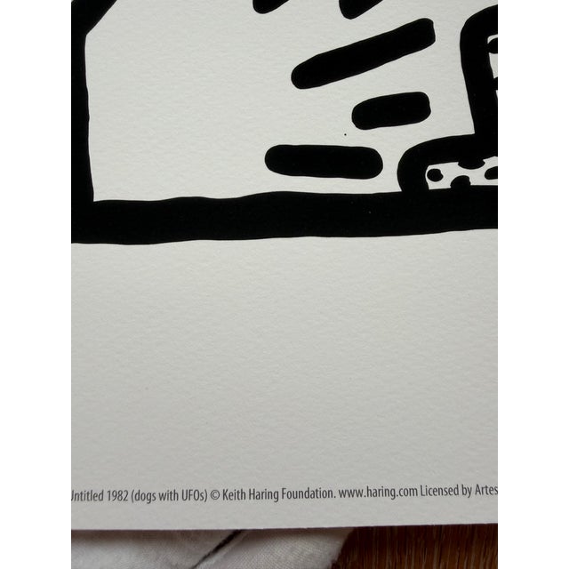 Keith Haring Keith Haring (1958-1990), Untitled, 1982 (Dogs With UFO's), Copyright Keith Haring Foundation, Licensed by Artestar New York, Printed in the Uk For Sale - Image 4 of 9