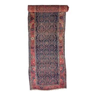 1920's Antique Halvai Bidjar With Growing Vine Border Rug 4 X 20.3 For Sale