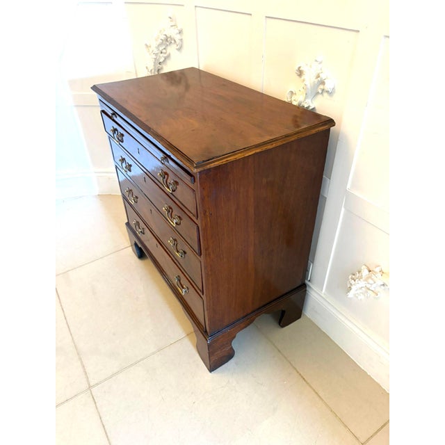 Small Antique Georgian Mahogany Chest of 4 Drawers with Brushing Slide, 1780 For Sale - Image 10 of 12