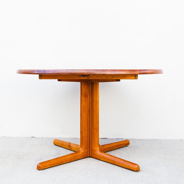 Wood 1980s Restored Danish Modern Solid Teak Expandable Dining Table For Sale - Image 7 of 10