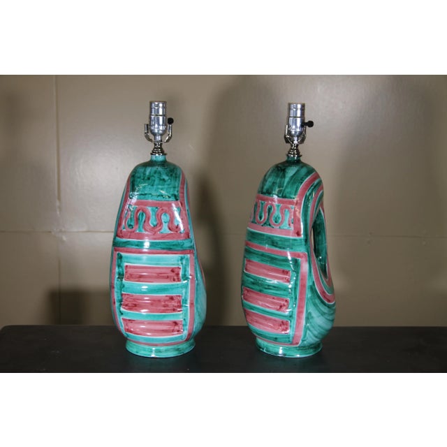Hand Painted Italian Table Lamps For Sale - Image 4 of 5