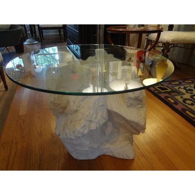 Stone 1940's Hollywood Regency Faux Stone Plaster Tables-Pair For Sale - Image 7 of 11