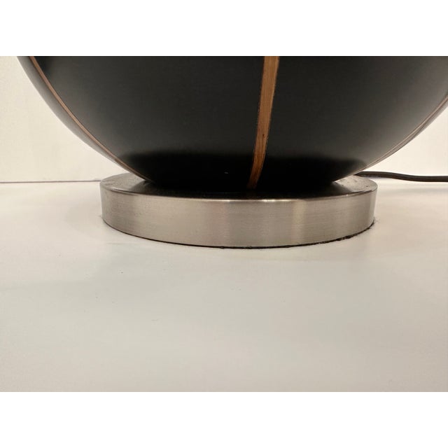 Mid Century Modern Black and Gold Table Lamps -A Pair For Sale - Image 4 of 9