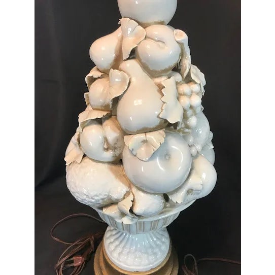 Italian Blanc De Chine Fruit Lamps Pair, 1960s For Sale In Phoenix - Image 6 of 9