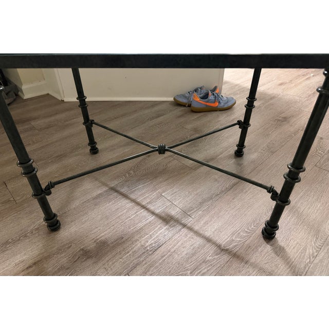 Vintage Sculptural Iron Side Table After Giacometti Verdigris Finish For Sale In Atlanta - Image 6 of 7