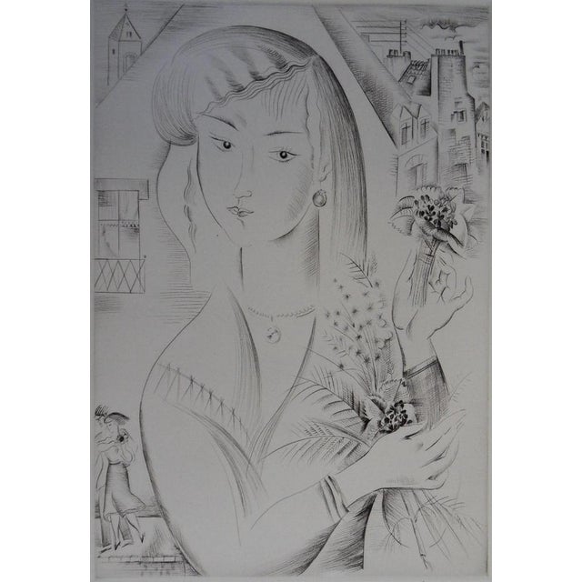 Mily Possoz, The Girl with the Bouquet, Original Engraving For Sale - Image 9 of 9