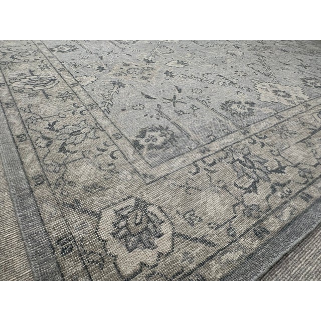 Rh Allegra Wool Rug – 8x10 Silver / Sand | Hand-Knotted | Oushak-Inspired Design For Sale In Columbus - Image 6 of 18